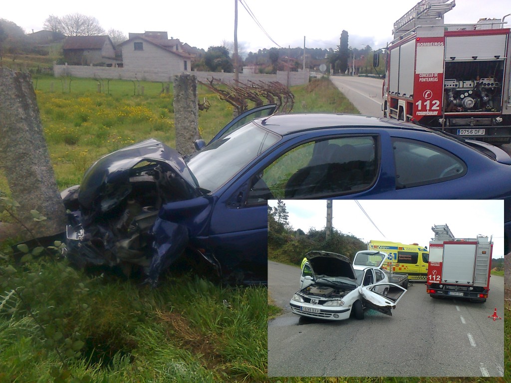 Aparatoso accidente en Leirado