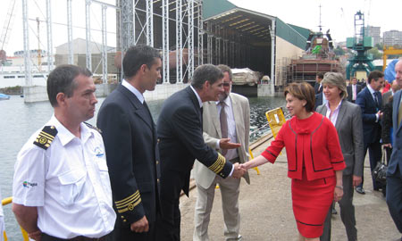 Elena Espinosa en la presentación del buque