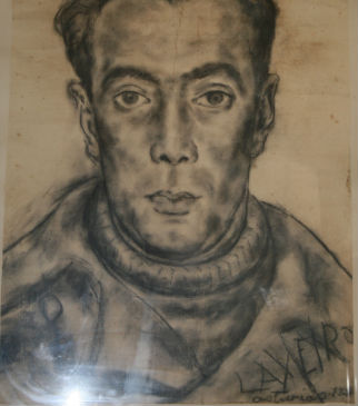 Retrato de Laxeiro carboncillo fijado con leche, 1937