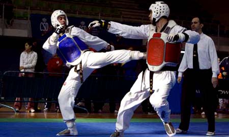 Combate del Campeonato de España Universitario celebrado en Vigo.