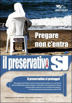 Cartel de la campaña iniciada en Italia contra el SIDA