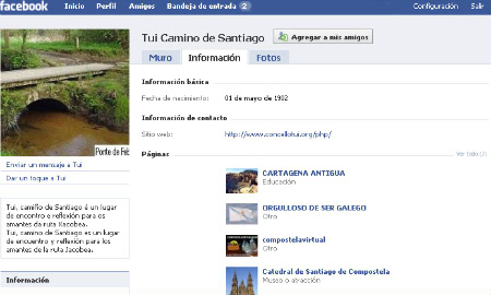 Perfil en Facebook do Camiño