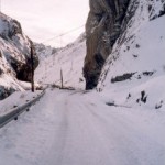 Piedrafita Estado de una de las carreteras cercana a Piedrafita do Cebreiro