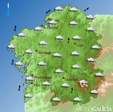 Tiempo previsto para hoy (Meteogalicia)