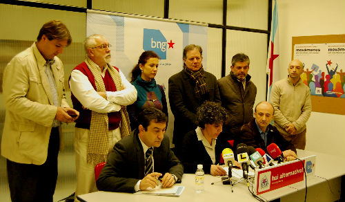 Los miembros del Consello Comarcal del BNG, hoy en Vigo