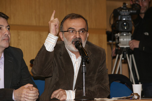 Francés Pleno El alcalde saliente, Raúl Francés, durante el Pleno