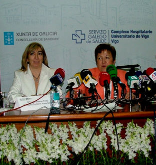 La delegada de la Xunta en Vigo, Lucía Molares, y la conselleira Farjas, en Vigo