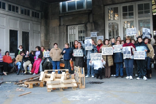 Los trabajadores de Alfageme durante uno de sus encierros en la fábrica