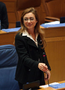 La conselleira de Facenda durante una intervención en el Parlamento de Galicia