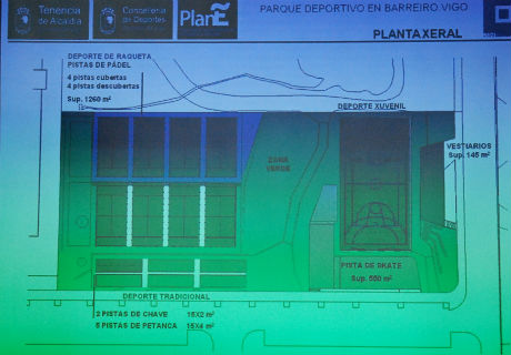 Plano do novo compleo deportivo de Barreiro