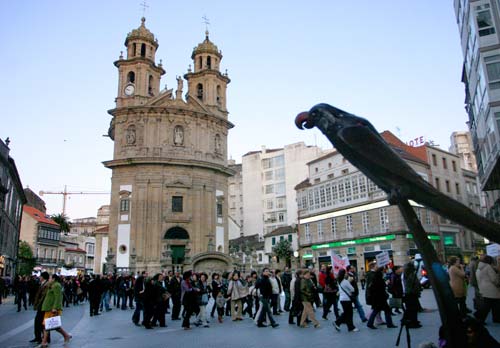 Los manifestantes recorrieron las calles de Pontevedra. Los manifestantes recorrieron las calles de Pontevedra.
