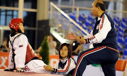 Las pruebas de taekwondo durante la Univesiada de Belgrado de 2009.