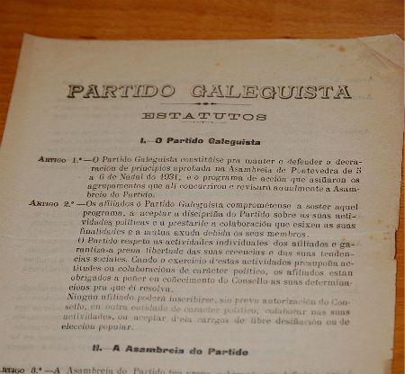 Estatutos de constitución do Partido Galeguista/Tresyuno Comunicación