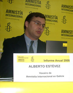 Alberto Estévez, portavoz de Amnistía Internacional en Galicia.