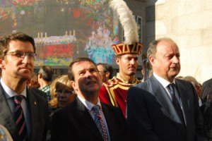 Presidente Feijóo, alcalde Caballero y delegado Louro/Tresyuno Comunicación