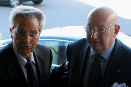 Julio Fernández Gayoso y Mauro Varela, copresidentes de la nueva caja gallega