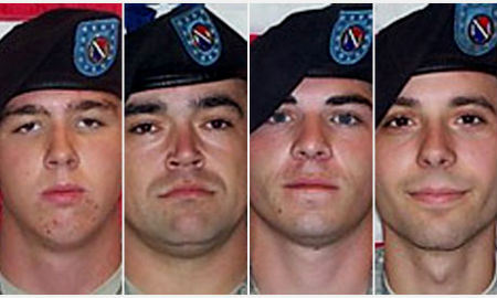 Soldados americanos/Ejército de los Estados Unidos Andrew Holmes, Michael Wagnon, Jeremy Morlock y Adam Winfield