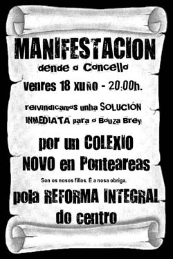 Unha das manifestacións convocadas polos pais dos alumnos. Unha das manifestacións convocadas polos pais dos alumnos.