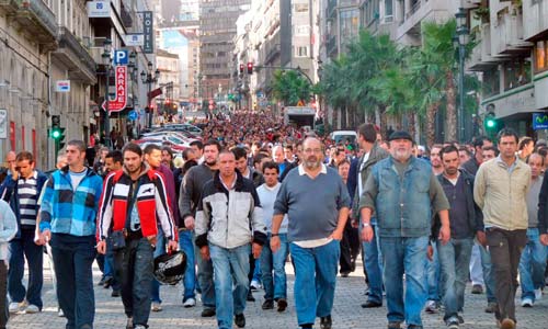 Una de las manifestaciones de los trabajadores del metal.