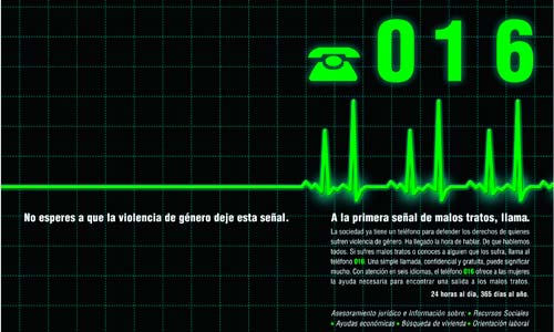 El 016, teléfono de ayuda para maltratadas, no aparece reflejado en la factura. El 016, teléfono de ayuda para maltratadas, no aparece reflejado en la factura.