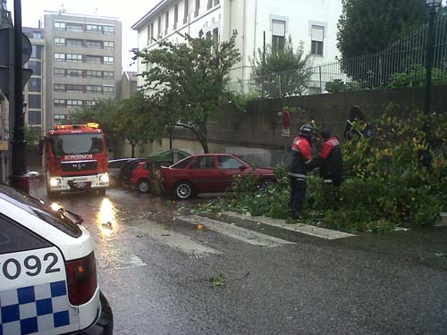 Los últimos temporales dejaron numerosos destrozos en Vigo.