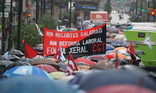 Unhas das últimas manifestacións polas reformas laborais en España.