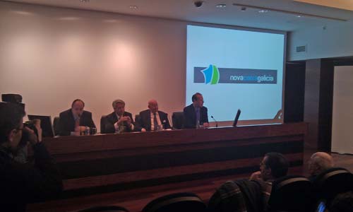 La presentación de la nueva caja en Vigo.