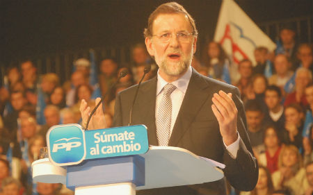Rajoy en un acto de campaña en Vigo
