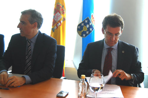 Feijóo e o conselleiro de Economia e Industria en Vigo