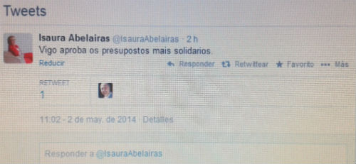 Twitter de Isaura Abelairas