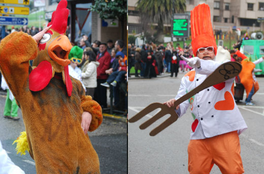 Gallina y cocinero