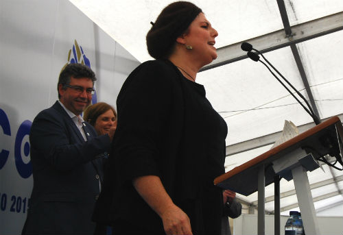 Teté Delgado durante el pregón/Tresyuno Comunicación