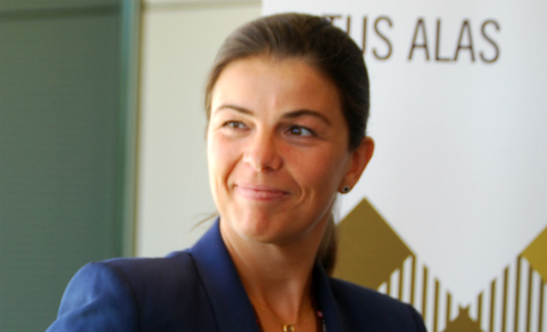 Gloria Carreras, directora de marketing de Volotea, este jueves en Peinador/Tresyuno Comunicación