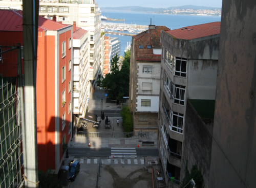 Vista desde la parte superior del ascensor, en Camelias