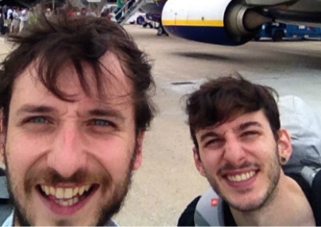 Felipe Carnoto y Cristian López, antes de salir hacia Macedonia
