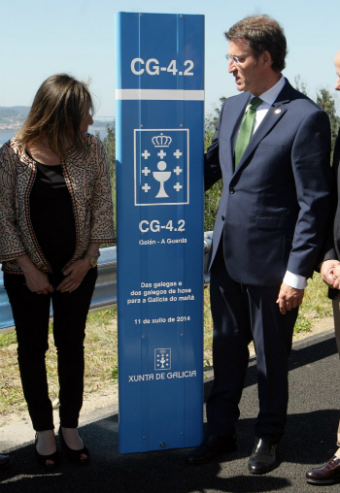 O presidente do Goberno de Galicia, en xullo do ano pasado inaugurando un treitoda nova vía