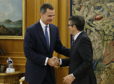 Felipe VI y Patxi López, presidente del Congreso y de las Cortes, en La Zarzuela