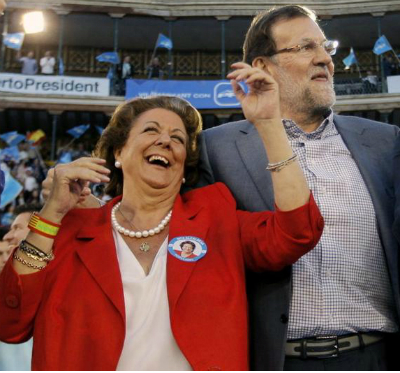 La ex alcaldea de Valencia, Rita Barberá, y el presidente del Gobierno en funciones, Mariano Rajoy