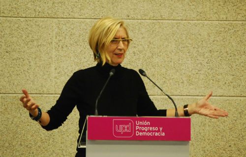Rosa Díez durante un acto en Vigo/Foto:vigoalminuto.com