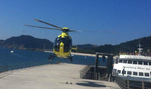 Helicóptero del 061 en Cíes