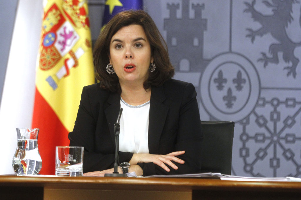 Soraya Sáenz de Santamaría, ministra de la Presidencia y vicepresidenta en funciones