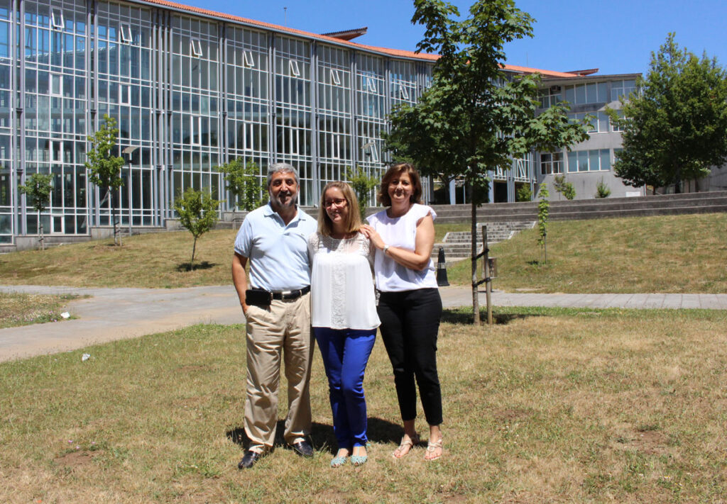 Sonia BLanco cos profesores María Páez de la Cadena Tortosa e Francisco Javier Rodríguez Berrocal 