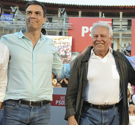 Pedro Sánchez no le ha hecho caso al ex presidente Felipe González que quiere que el PSOE facilite la investidura de Rajoy