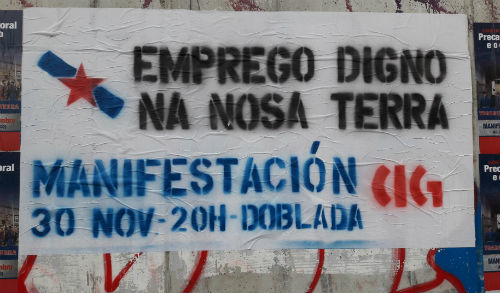 Cartaz convocando á manifestación/Foto:vigoalminuto.com