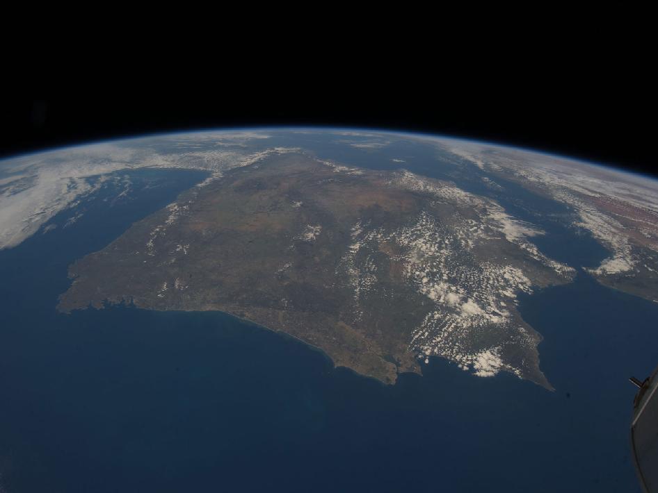 La península Ibérca vista desde la Estación Espacial Internacional