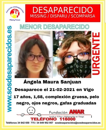 Ángel Maura Sanjuan joven desaparecida en Vigo