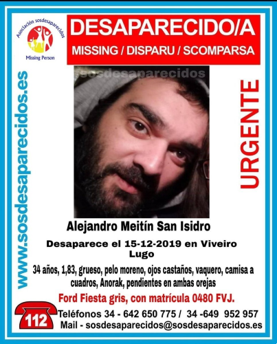 El joven desaparecido en Viveiro en 2019