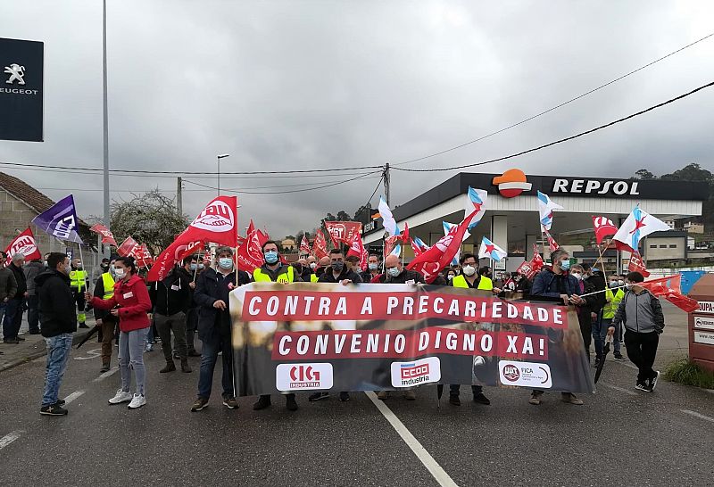 Mobilización dos traballadores do Naval¡, hoxe en Vigo