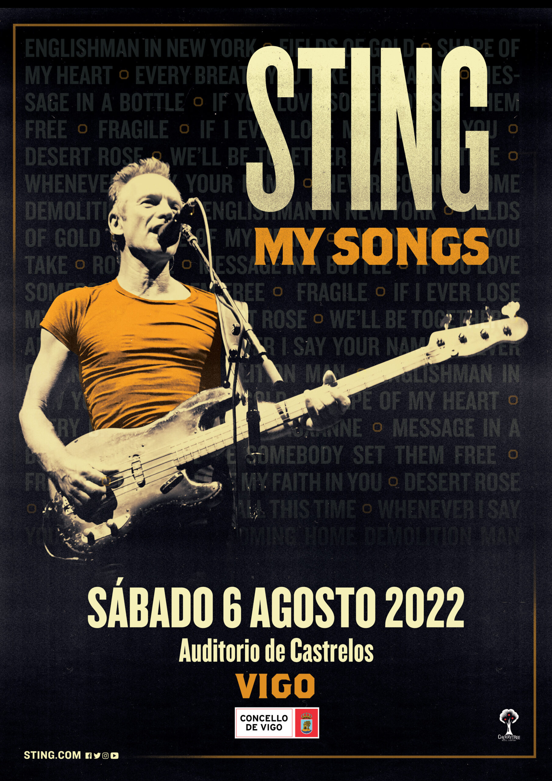 Sting cantará en Vigo el 6 de agosto de 2022