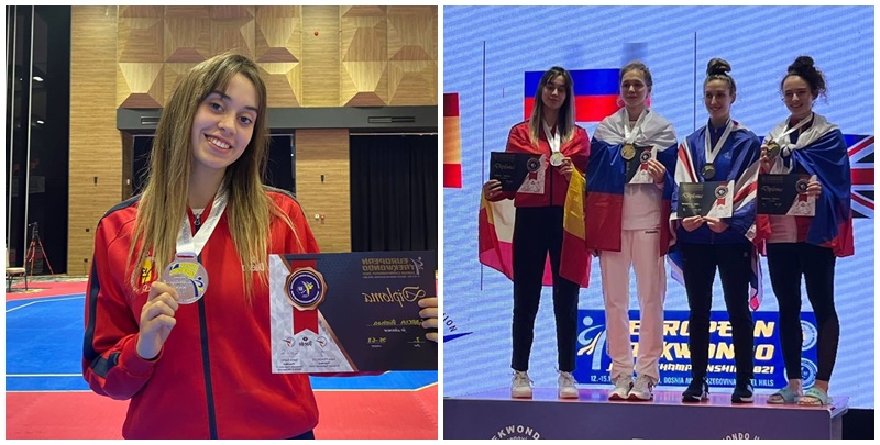 Ainoha García plata no europeo de Taekwondo